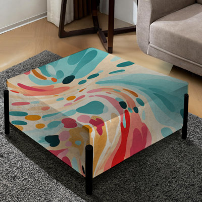 Multicolore Feather Fury III - grand repose-pieds carré abstrait