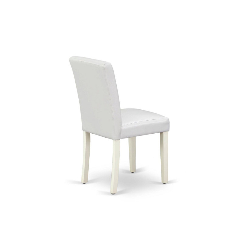 Chaises de salle à manger Abbott Classic Parson - Ensemble de 2 chaises rembourrées en similicuir blanc, White PU Leather