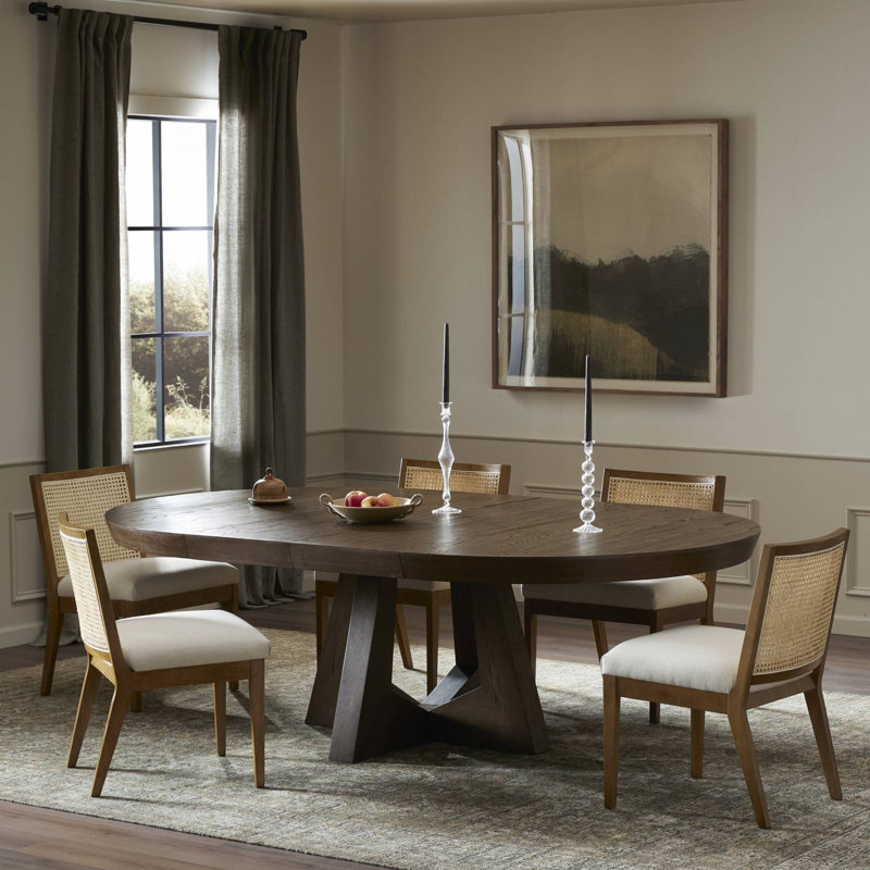 Zelda Round Extension Dining Table-Fawn Oak Veneer