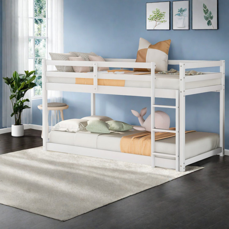 Lits simples superposés en bois de pin blanc avec échelle pour la maison
