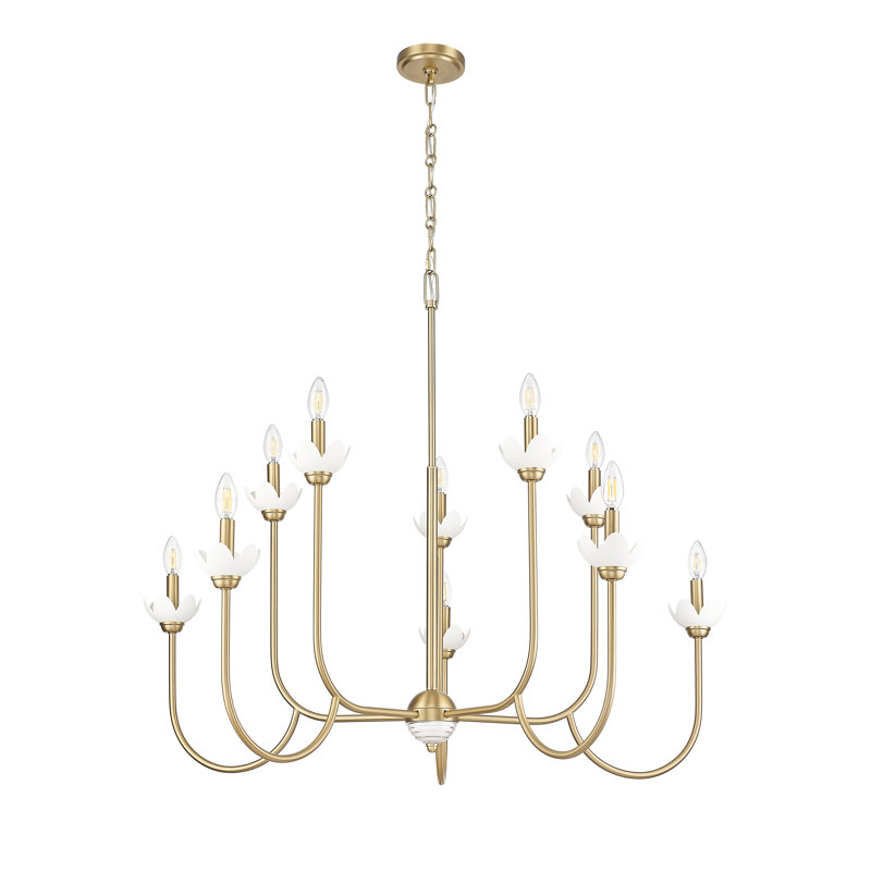 Lustre Allistair, H 35 po x l 42 po x P 42 po, Doré, 10 lumières