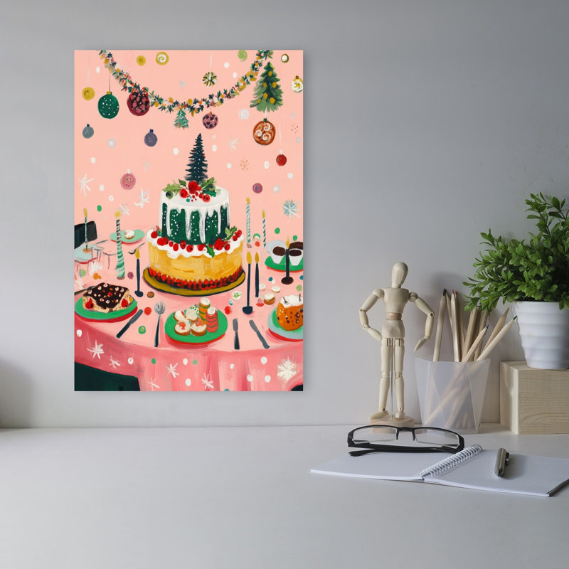 Christmasdinnerno01, impression d'art contemporain contemporain, 18" H x 12" W
