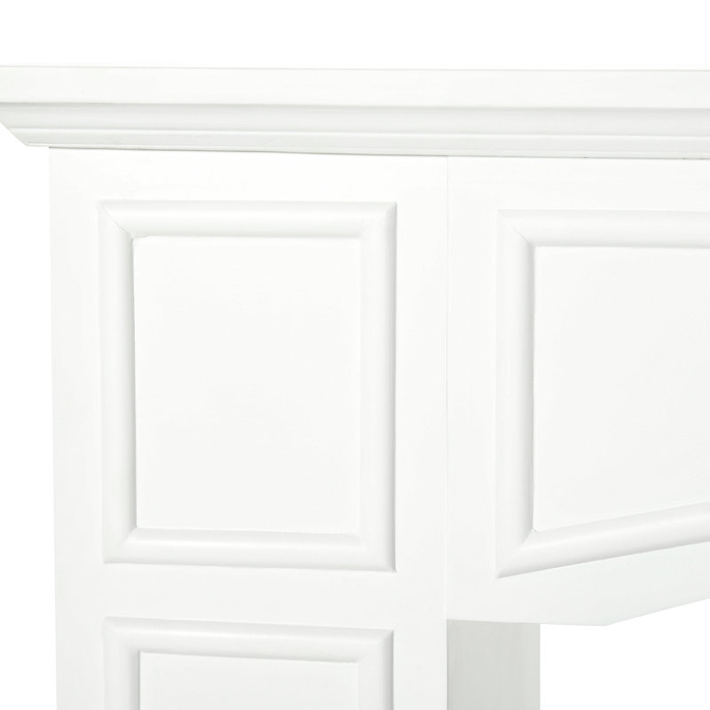 Foyer - blanc, 29 po de largeur intérieure, élément décoratif, 45,25 po de largeur, facile à polir, basculant, pour les foyers électriques.