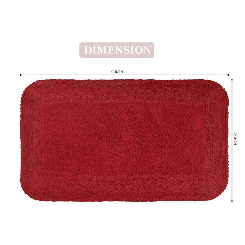 Tapis pour salle de bain Maytham, Rouge, Rectangle - l 24 po x L 40 po
