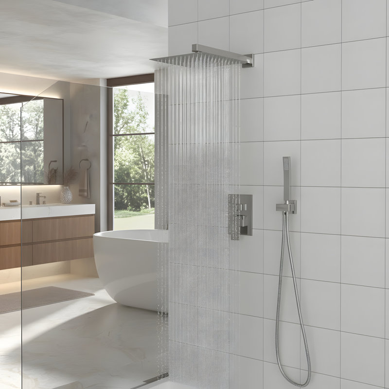 Ensemble de douche mural 10 po, Nickel brossé