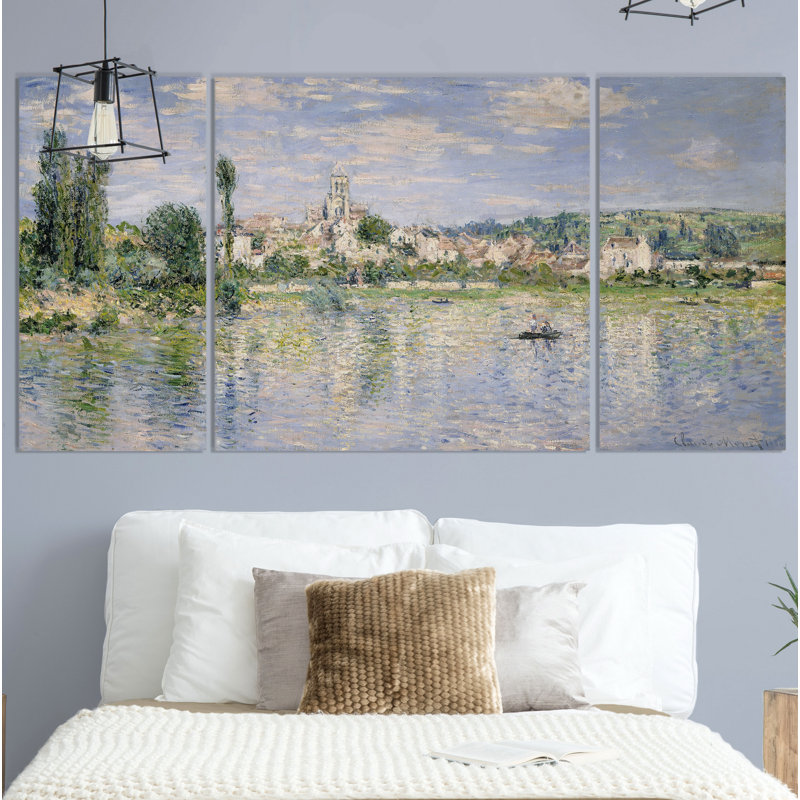 " Vétheuil In Summer " 3 - Pieces, 40" H x 80" W x 1.5" D