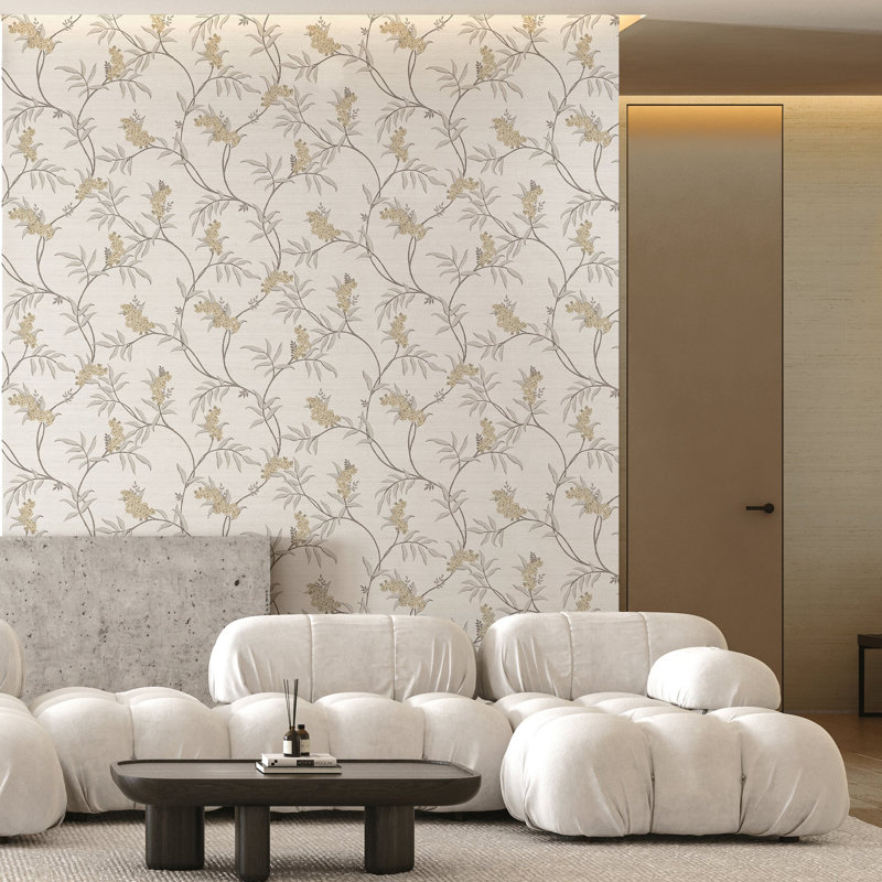 Italian Silks and Damasks 10.05m x 53cm Textured Matte Wallpaper Roll, White