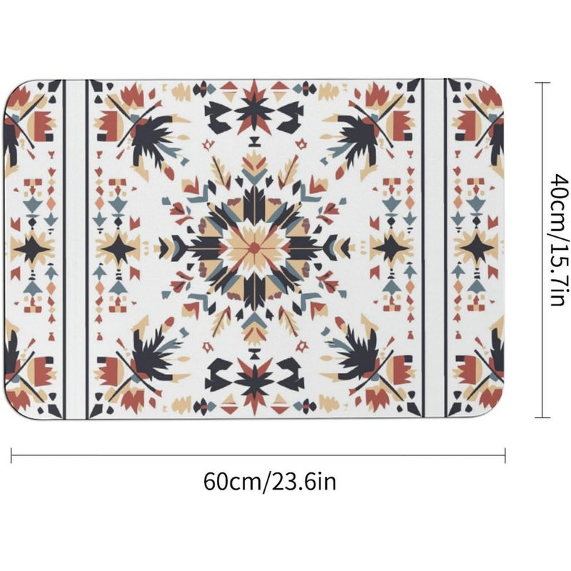 Tapis d'entrée antidérapant lavable Vintage Diatom Mud, Single- 47.24" L x 17.72" W