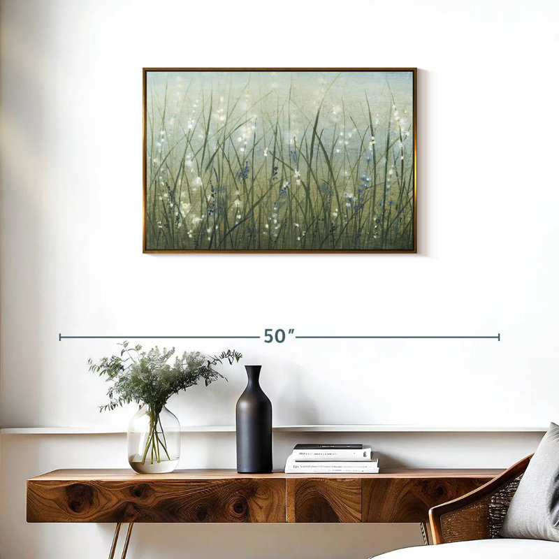 Meadow Bliss I, Cadre flottant doré, 31 po x 21 po