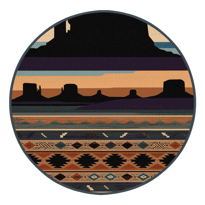  Tapis lavable Mesa and Butte Southwestern, Rond 5 pi