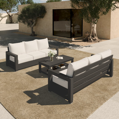 Outdoor 3-piece Conversation Set With Cushion
