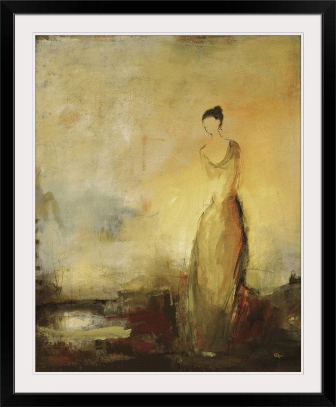 «Anjuan Memoirs» par Lisa Ridgers, reproduction d'art, H 38 po x l 32 po x P 1 po, Cadre noir