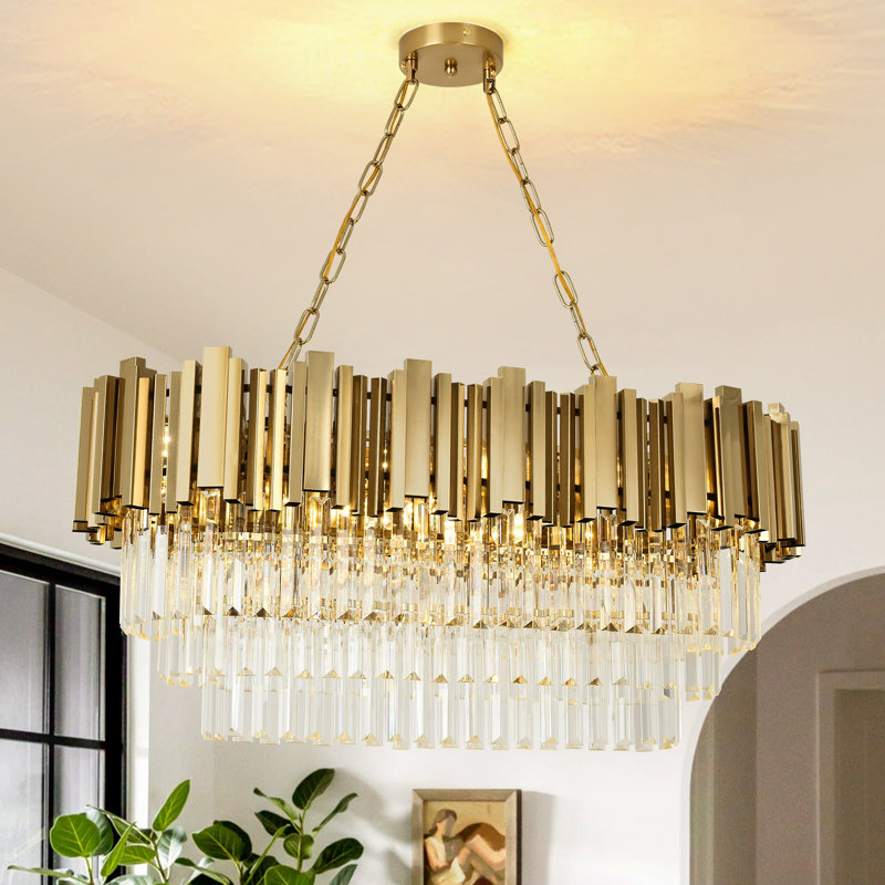  Lustre gradué à niveaux avec accents de cristal