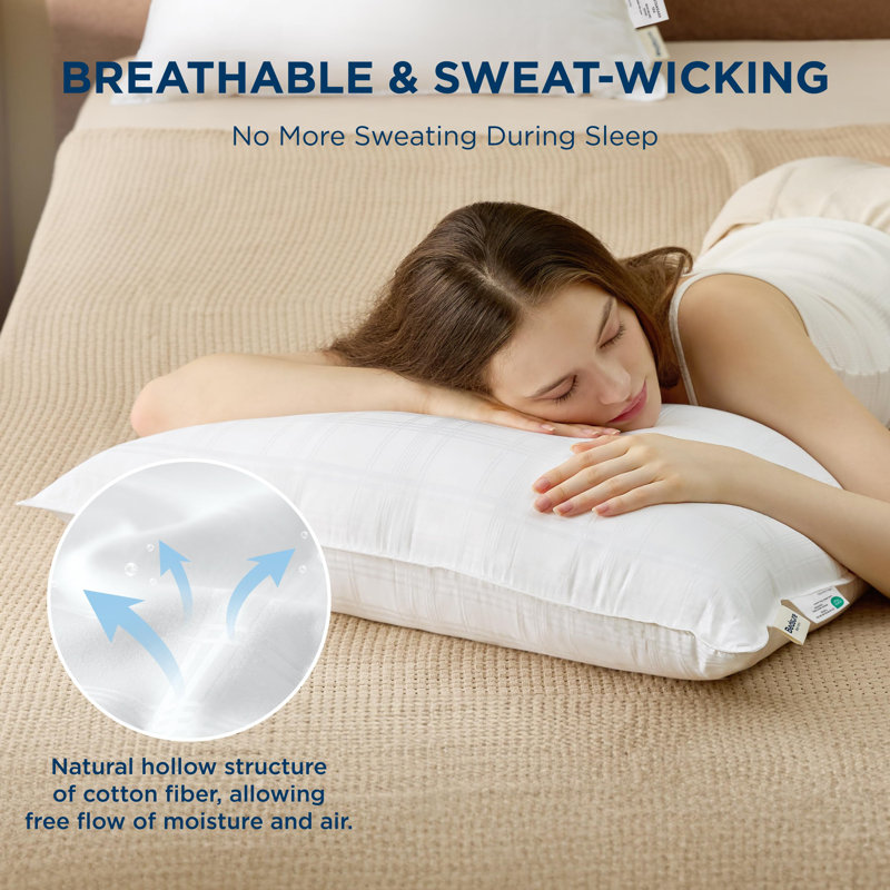 Coussins de lit avec housse respirante, Standard