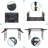 53.15" Rectangular Adjustable Portable Folding Table