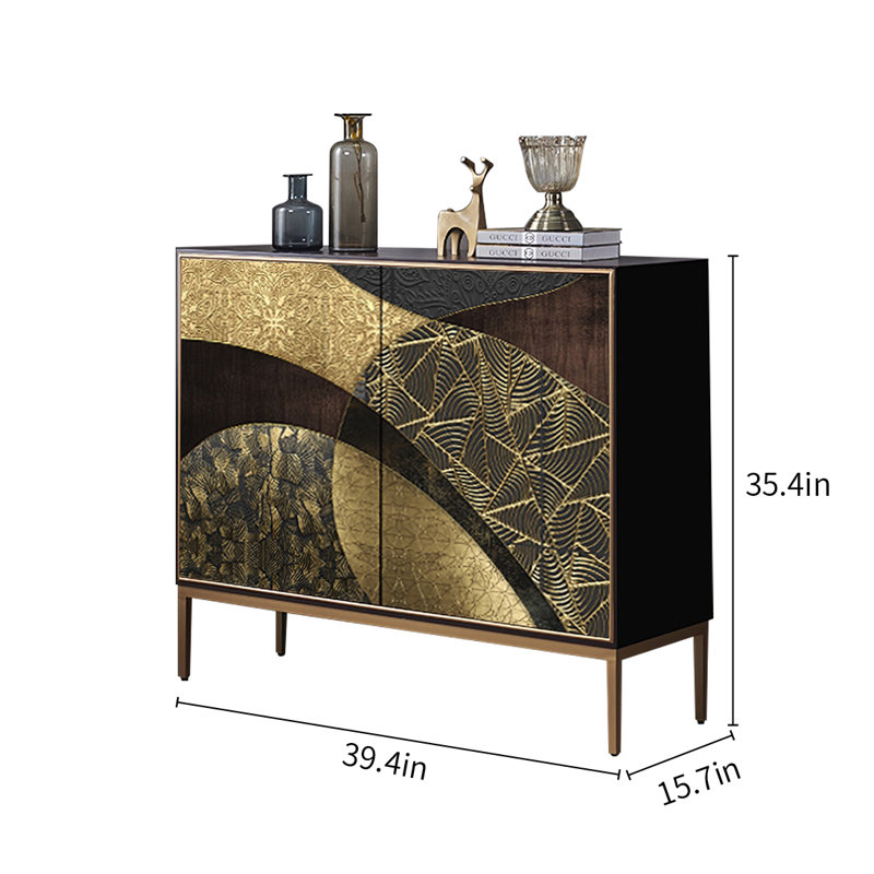 Light Luxury Wooden Rectangular Accent Cabinet
