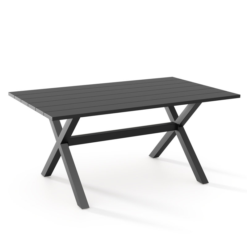 Rectangular Outdoor Dining Table , 160cm cm W 98.3cm cm D, Grey