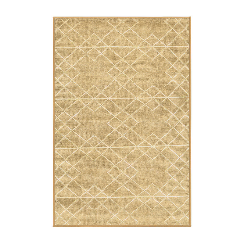 Tapis géométrique en laine et en polyester tissé à la machine Doykos, Rectangle 2 pi x 3 pi