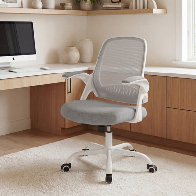 Ergonomic Mesh Home Office Chair with Armrests, Space-Saving Design and Steel Base