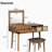 43.3" Classic Wood Makeup Vanity Set with Flip-top Mirror and Stool,Dressing Table with Three Drawers and Storage Space