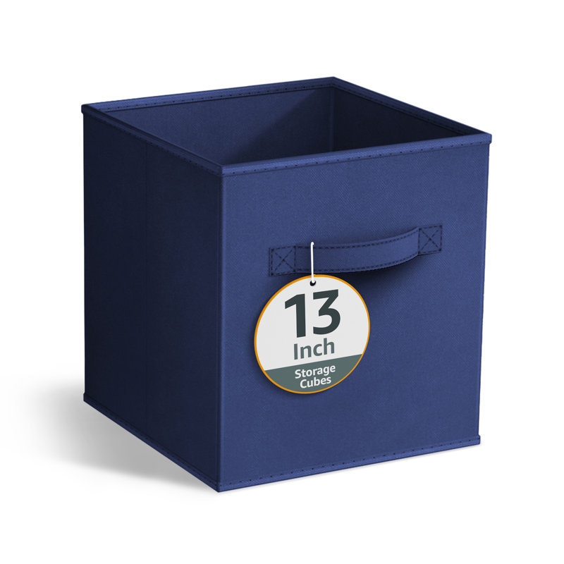 Grands cubes de rangement pliables 13 po avec poignées 13 pièces, bleu marine, Marine
