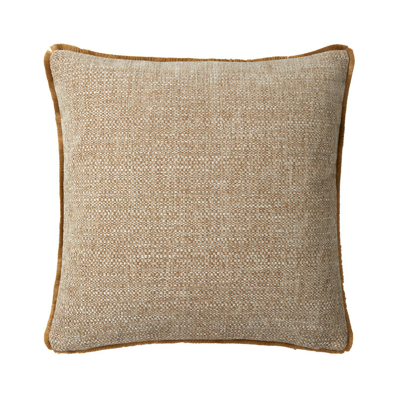 GEODE Linen Pillow Cover & Insert, Square 18", Brown
