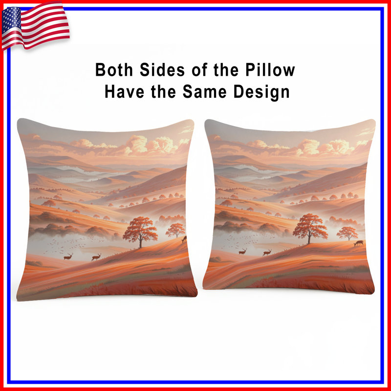 Coussins Rolling Hills With Deer, 26 po x 26 po