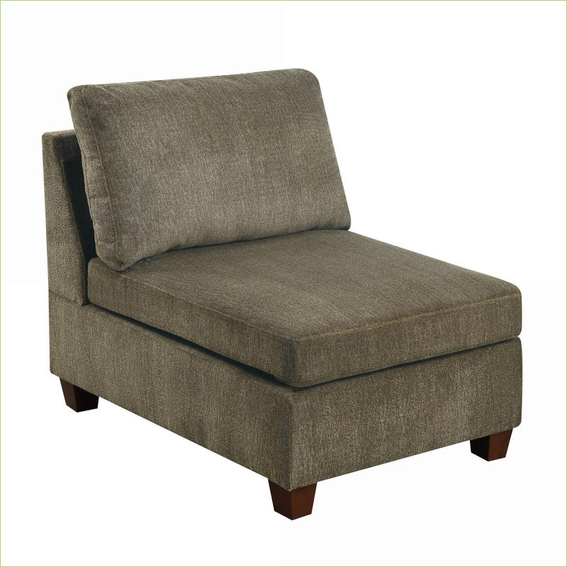Chaise modulaire modulaire sans accoudoirs en chenille brun clair contemporain | Brun clair | Chenille