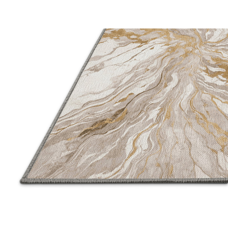 Machine Washable Gray Area Rug, Rectangle 8' x 10'