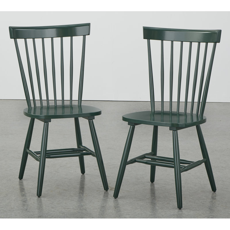 Aulii Solid Wood Side Chair, Green