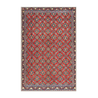 Tapis de zone rouge/vert contemporaine
