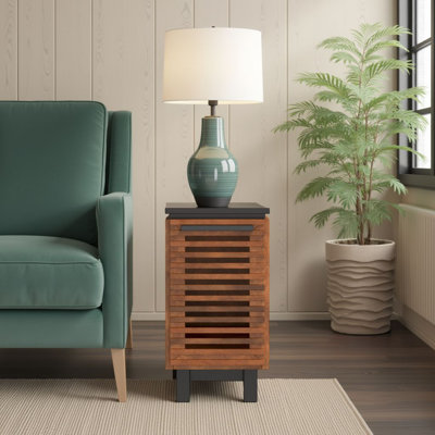 Liddel13” Two-Tone Wood Chair Side Table, Handcrafted in Arizona