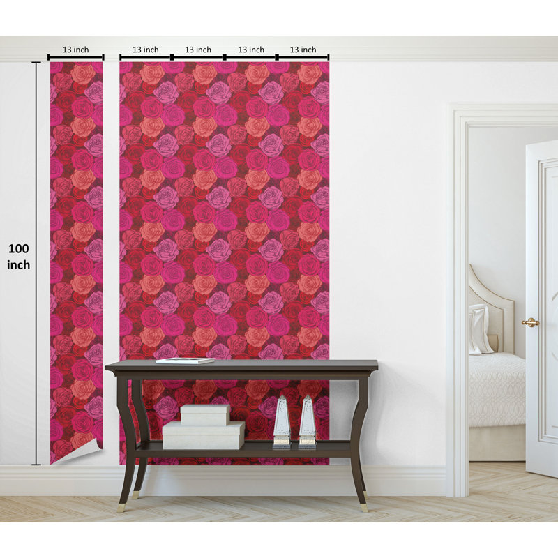 Thoa Roll, L 100 po x l 13 po, Rose vif, corail, marron