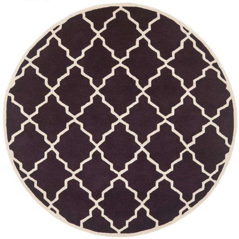 Carolene Hand Tufted Wool Geometric Rug, Round 7'