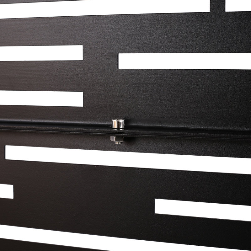 Freestanding Metal Privacy Barrier 76" H48" W - For Deck, Patio Black Fence Panel Weather For Outdoor