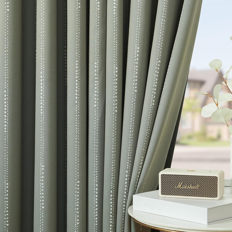 Blackout Striped Patterned Boho Curtains for Bedroom, 52" W x 96" L