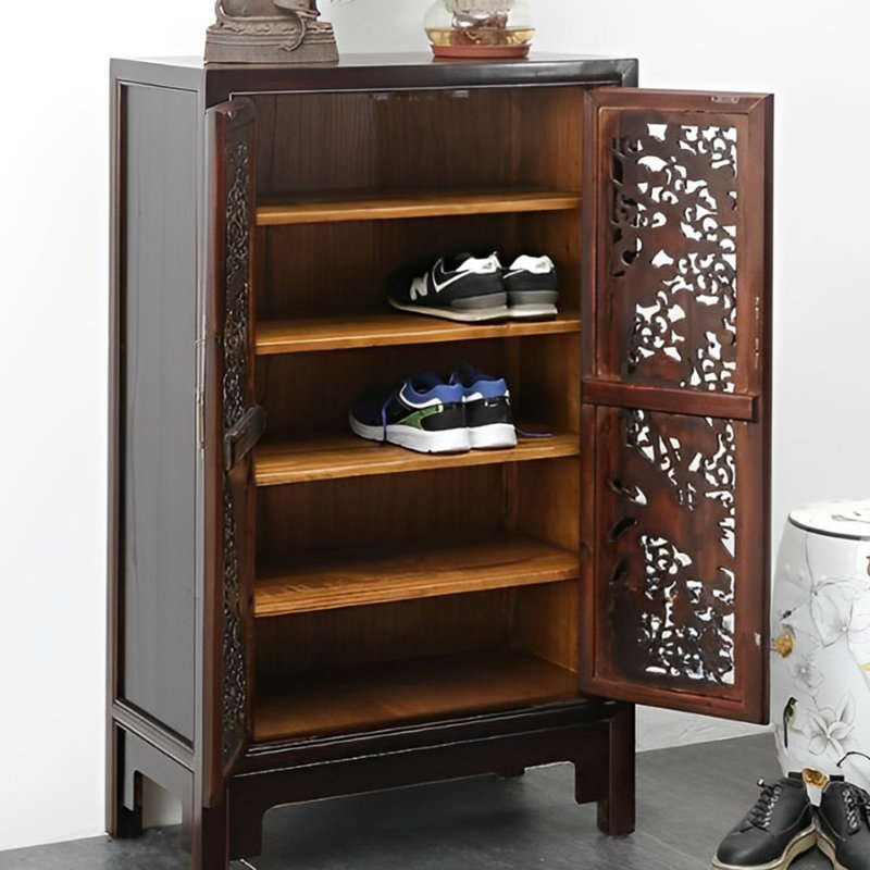 Nouvelle armoire à chaussures creuse de style chinois pour l'entrée