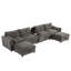 Canapé modulaire modulaire avec console, porte-gobelet, chargeur USB, repose-pieds de rangement mobile, conception à tirette et capitonnée, canapé en chenille surdimensionné en forme de U pour salon et appartement-1321939826