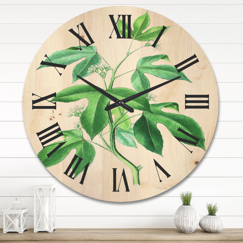 Horloge murale Leaves Plants V, Très grand