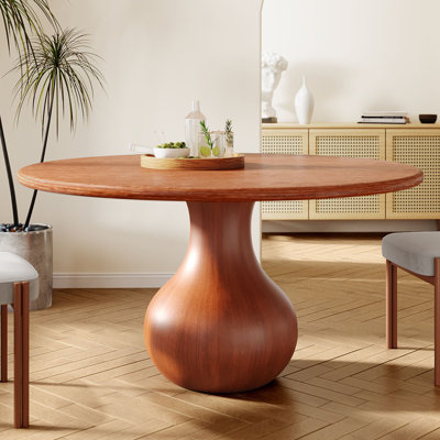 Solid Wood Round Pedestal Dining Table Seats 4/6/8/10