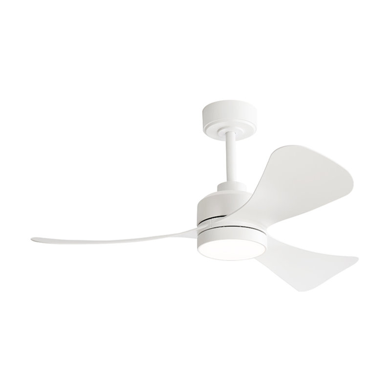 42 po Ventilateur de plafond d'intérieur à 3 pales avec ensemble d'éclairage et télécommande, Blanc, Blanc