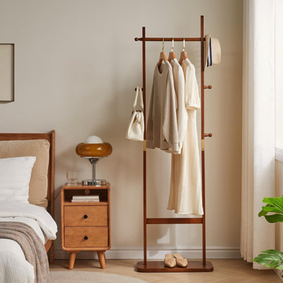 Barukh Solid Wood Freestanding 5 - Hook Coat Rack