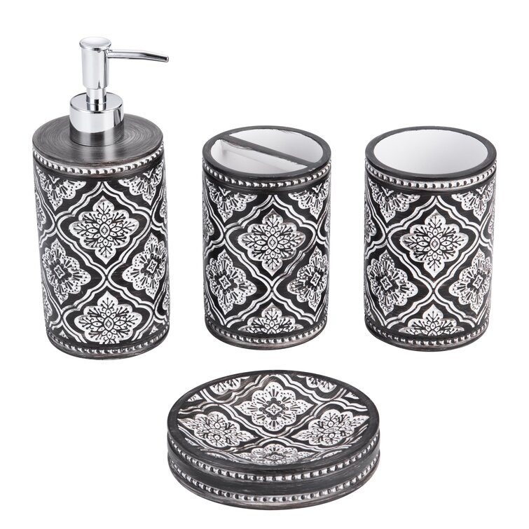 Bungalow Rose Gift Apartment Necessities 4 Piece Bathroom Accessory Set