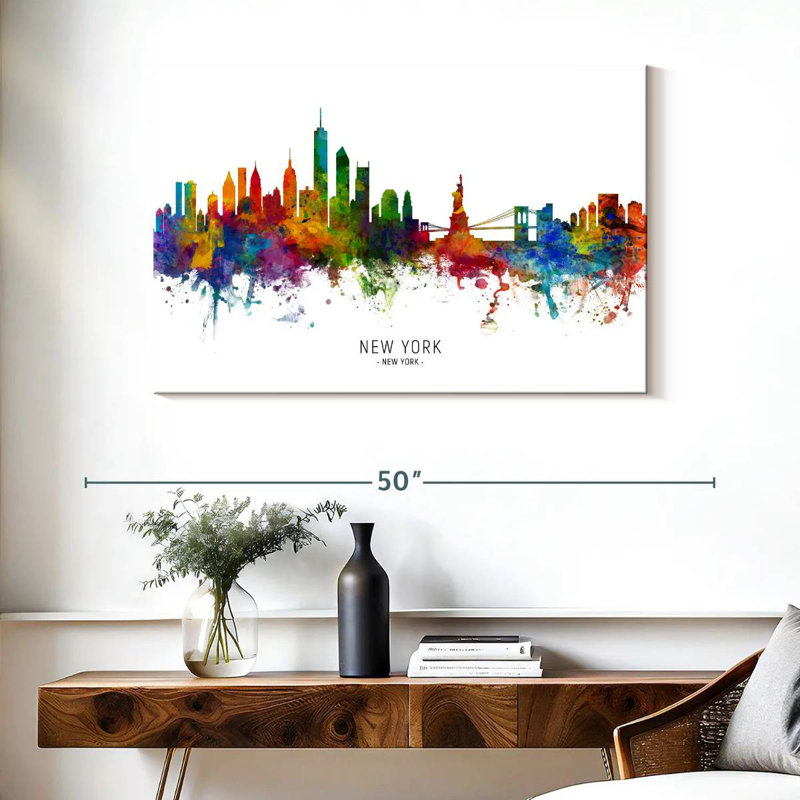 «Sirci Vibrant New York Skyline I», H 26 po x l 39 po