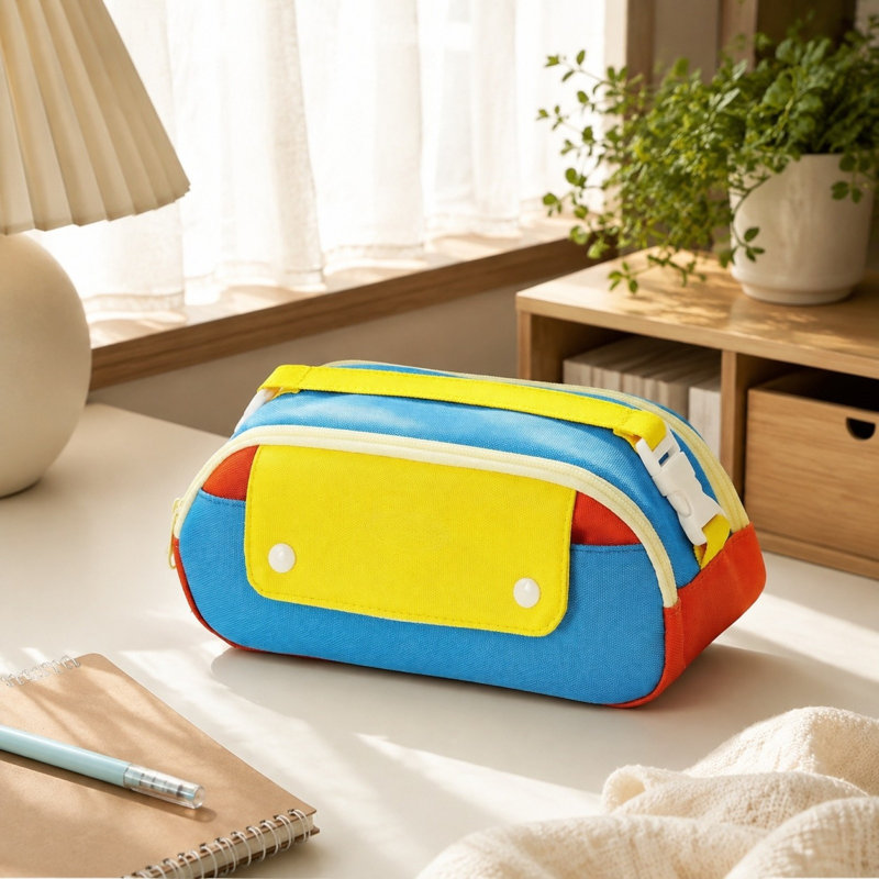 Trousse à crayons bicolore, trousse de grande capacité, étui à crayons multicompartiments, grande valeur et résistant à l'usure.