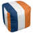 Bleu marine / blanc / orange