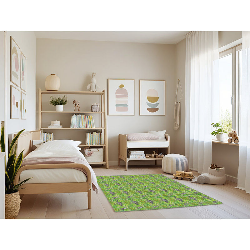 Tapis vert tissé à la machine, Rectangle 4 pi x 6 pi