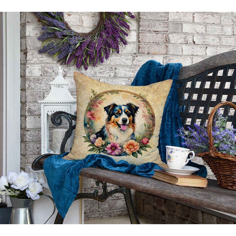 Coussin décoratif intérieur / extérieur en polyester , H 18 po x l 18 po x P 4 po