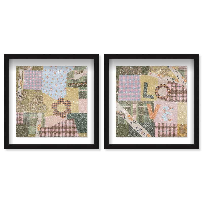 Retro Scarf Set Set by Oliver Gal, 27"H x 27"W, Black Shadowbox