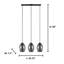 Luminaire suspendu pour îlot de cuisine 3 lumières Fridley
